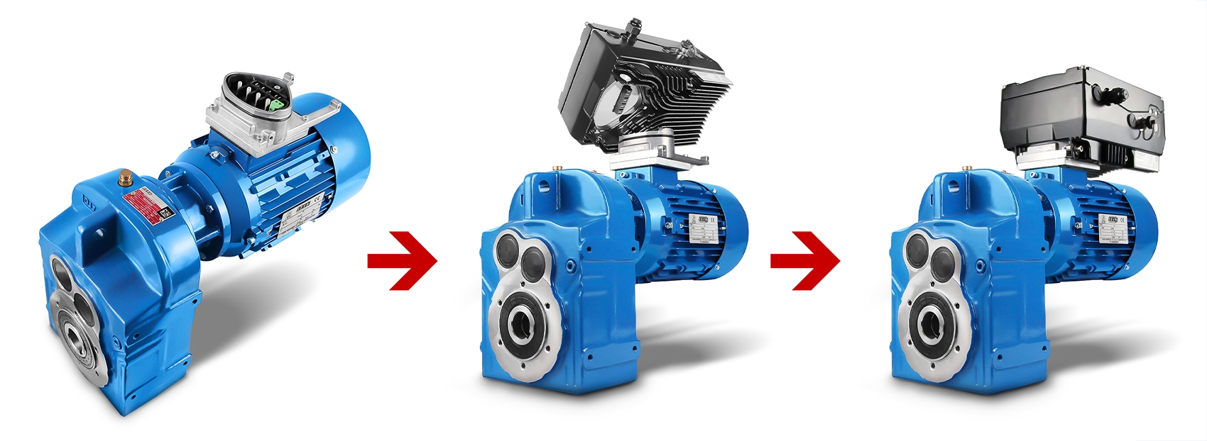 Motore a ingranaggi con inverter montato